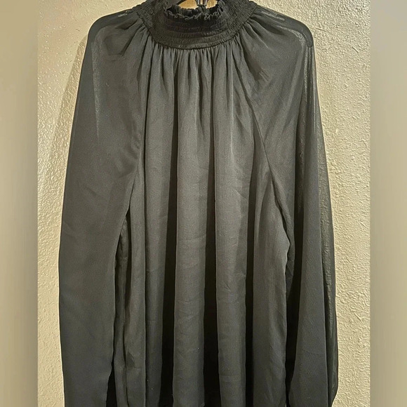 Joie Tops - Joie  Long Sleeved Smock Top blouse XXL Caviar color 100%polyester